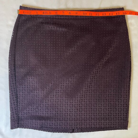 Banana Republic Pencil Mini Skirt Size 8 Purple Plum Laser Cut Lined Back Zip - Picture 7 of 11